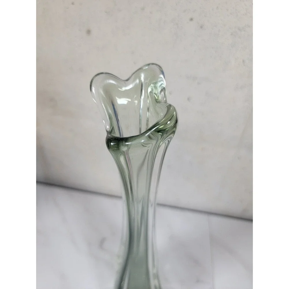 12 1/2 Inch‎ Smokey Clear Black Stretch  Glass Bud Vase